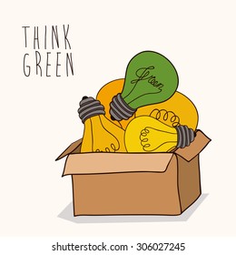 Think green digital design, vector illustration eps 10