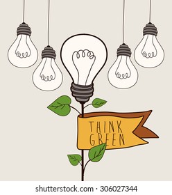 Think green digital design, vector illustration eps 10
