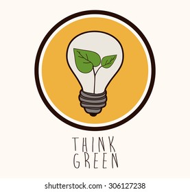 Think green digital design, vector illustration eps 10