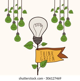 Think green digital design, vector illustration eps 10