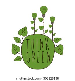 Think green digital design, vector illustration eps 10