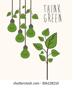 Think green digital design, vector illustration eps 10
