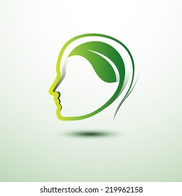 Think green eco concept  icon ,vector illustration