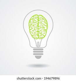 Think green ecological concept. Vector symbol isolated on white background