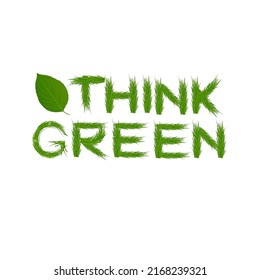 Think green ecology concept, vector illustration. 