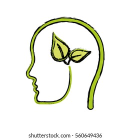 Think green ecology icon vector illustration graphic design