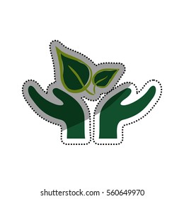 Think green ecology icon vector illustration graphic design