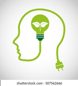 think green ecology icons vector illustration design