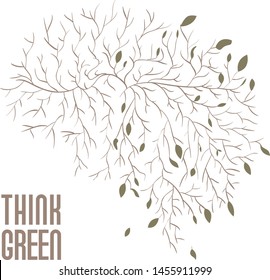Think green environment, love nature vector 