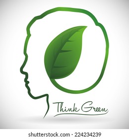 think green graphic design , vector illustration