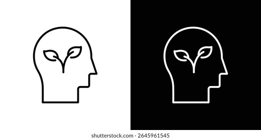 Pense ícone verde Vetor de logotipo de estilo plano. perfeito para designs de interface de usuário