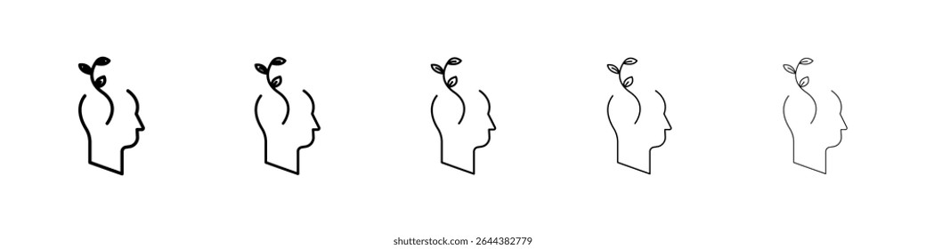 Think green icon graphic set. trendy stroke line style
