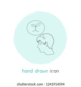 Think green icon line element. Vector illustration of think green icon line isolated on clean background for your web mobile app logo design.