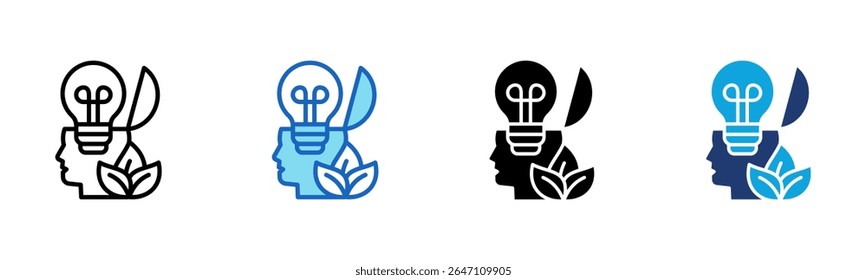Think Green icon Multi Style Vector Illustration