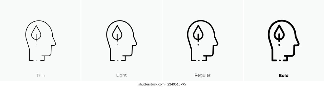 think green icon. Thin, Light Regular And Bold style design isolated on white background