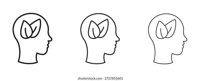 Piensa en el icono verde Vector Logo Plantilla de diseño. Gráficos de trazo editables.