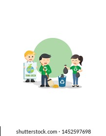 think green information vector illustration