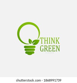 Think Green Logo Concept. Eco Green. EPS10.