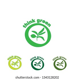 think green logo type icon vector green four different colors