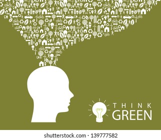 think green over green background vector illustration