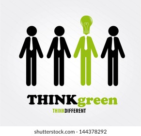 think green over gray background vector illustration