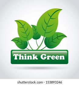 think green over gray background vector illustration 