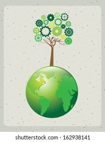 think green over gray background vector illustration  
