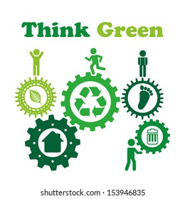 think green over white background vector illustration   
