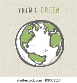 Think green poster design template. Vector, EPS10