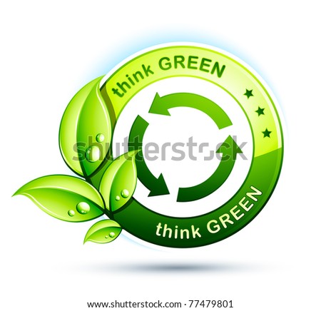 think green with recycling arrows
