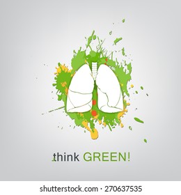 Think green. Save world. vector illustration.