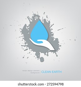 Think green. Save world. vector illustration.