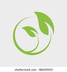 Think green. Seedling and leaf.