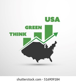 Think Green USA! - Eco Vector Concept Design