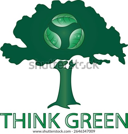 Think green vector illustration created within Adobe illustrator a part of the world leading graphic software company Adobe Creative Cloud.