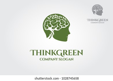 Think Green vector logo template. Simple work and adjusted to suit your business.