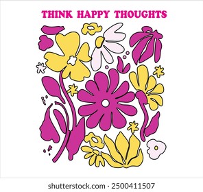 think happy  graphic design vector illustration 