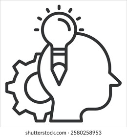 Think Icon Lineal Style. Vector Illustration Graphic Design