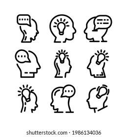 Icono de pensar o logotipo símbolo de signo aislado ilustración vectorial - Colección de iconos vectoriales de estilo negro de alta calidad
