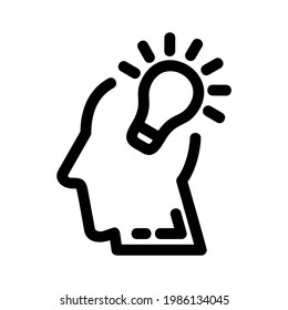 Denksymbol oder Logo einzeln auf Zeichen, Vektorgrafik - hochwertige Vektorsymbole mit schwarzem Stil
