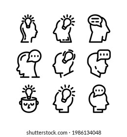Icono de pensar o logotipo símbolo de signo aislado ilustración vectorial - Colección de iconos vectoriales de estilo negro de alta calidad
