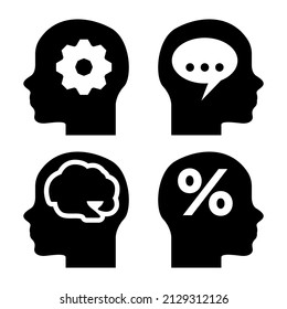 Think icon or logo vector illustration of a sign symbol isolated. Set of high quality black style vector icons collection