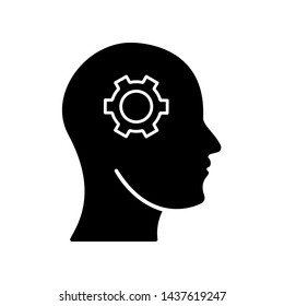 Think Icon - Symbol, Vector Illustration. Presented in Glyph Style for Design and Websites, Presentation or Mobile Application.
