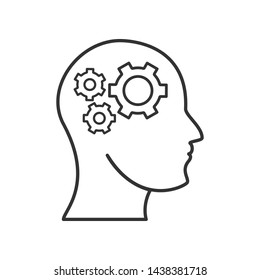 Think Icon - Symbol, Vector Illustration. Presented in Line Art Style for Design and Websites, Presentation or Mobile Application. 