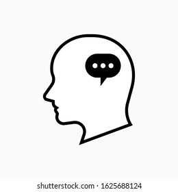 Think Icon - Symbol, Vector Illustration. Presented in Line Art Style for Design and Websites, Presentation or Apps Element.