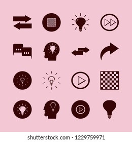 think icon. think vector icons set left right arrows, speech clouds, bulb and right arrow