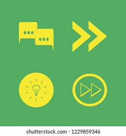 think icon. think vector icons set right arrow, speech clouds and bulb