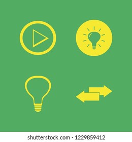 think icon. think vector icons set bulb, right arrow and left right arrows