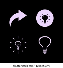 think icon. think vector icons set right arrow and bulb