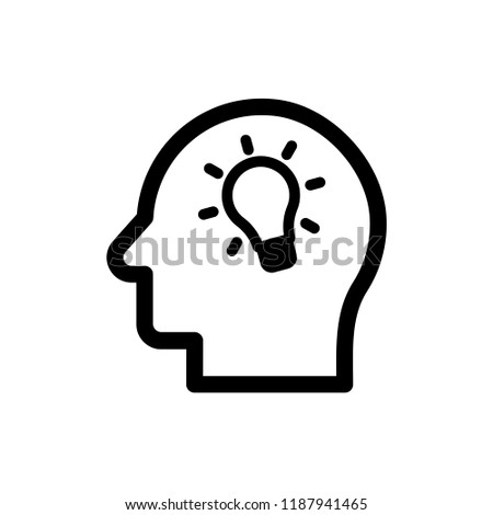 Think icon, vector illustration. Flat design style. Vector think icon illustration isolated on white background, think icon Eps10. think icons graphic design vector symbols.